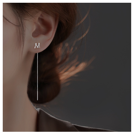 26 Initial 925 Silver Ear Cord Earrings Fashion Women Personalized English Letter Silver Ear Stud Ear Cord M