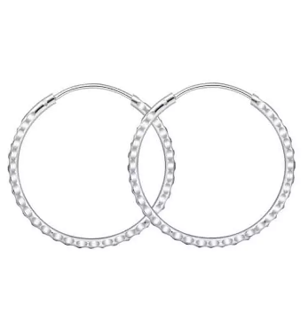 Italy Sterling Silver Hoop Loop Earrings