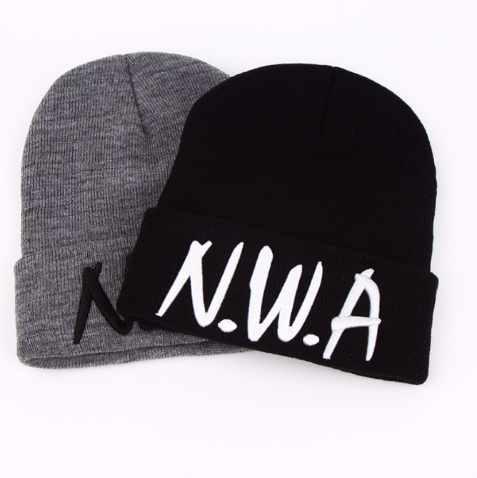 Skullies beanies Gangsta NWA knitted winter hats for women female cap VOGUE men hip hop wool pompon balls bonnet