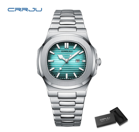 CRRJU watches top luxury fashion trend original brand casual simple new design stainless steel strap luminous hands quartz waterproof men's Watch M5