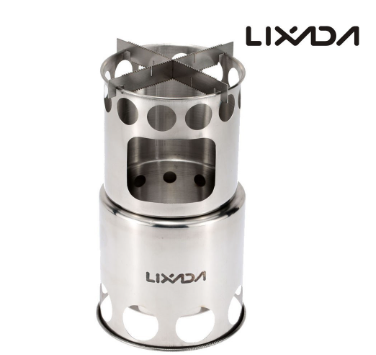 Lixada Stainless Steel Lightweight Wood Stove Outdoor Cookin