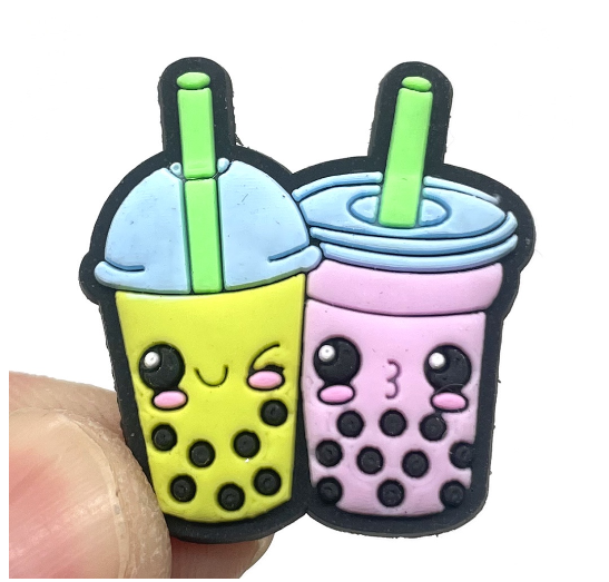 Cute Coffee Jibits Croc Milk Tea Jibitz Charm Pin Milktea Shoe Charms Starbucks Croc Jibbits for Men Shoes Accessories Decoration MT1