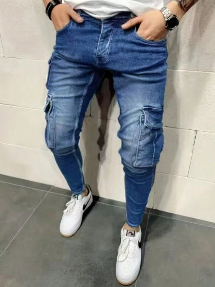 Men's Workwear Pocket Casual Denim Pants For Travel