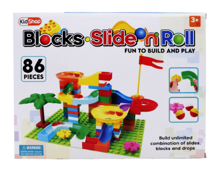 KidShop Blocks Slide n Roll Playset
