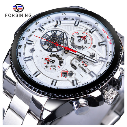 Forsining Watch for men Automatic Mechanical Watches Men stainless steel Tourbillon Waterproof Skeleton Wristwatch 11