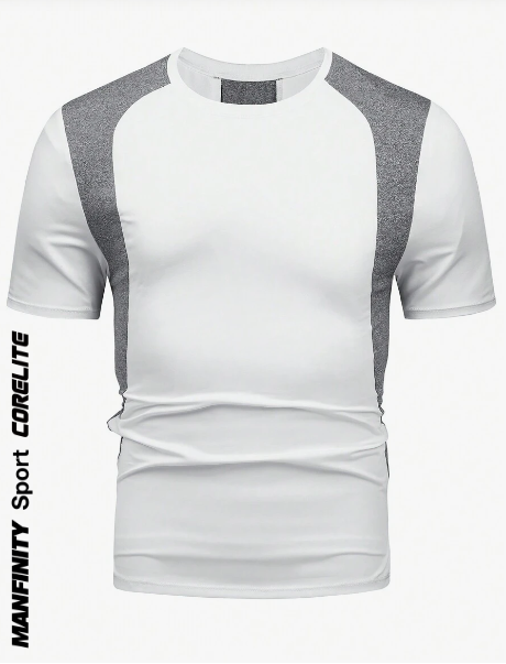 Manfinity Sport Corelite Men's Round Neck Colorblock Sports T-Shirt Workout Tops