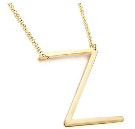 Stainless Chain with Letter Pendant Necklace Z
