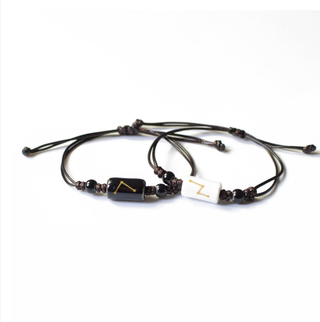 12 Constellation Bracelet Multilayer Leather Woven Handmade Bangle Fashion Jewelry