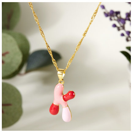 Dropping Oil 26 English Letter Pendant Necklace Fashion Colorful Letter Necklace Men's and Women's Jewelry