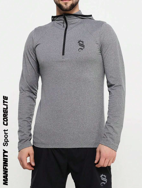 Manfinity Sport Corelite Men'S Long Sleeve Half Zip Sports Jacket Workout Tops