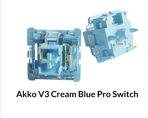 Akko 2 Pack-90 Pcs V3 Cream Blue Pro Switch With Stable Dustproof Stem For Mx Mechanical Keyboard
