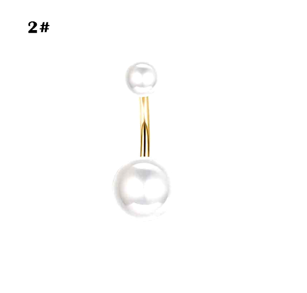 Gold Belly Button Ring with Diamonds and Zirconia Belly Button Clasp Piercing Belly Button Nail