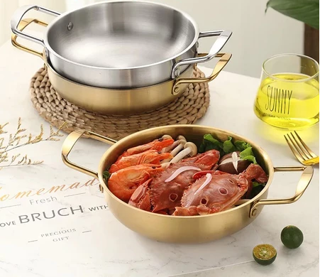 Nipiin Korean Style Ramen Pot Seafood Pot Double Ear Thickened Soup Pot Noodle Pot Hot Pot Household