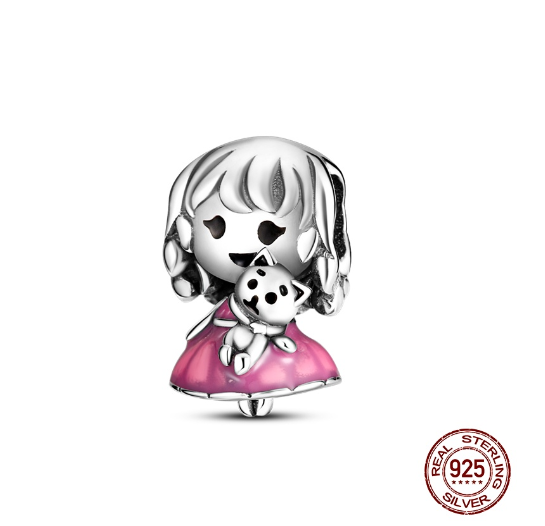 925 Silver Boy Girl Pendant Little Prince Charm Fit Original Pandora Charms Bracelet Beads Fine Jewelry Gift d12