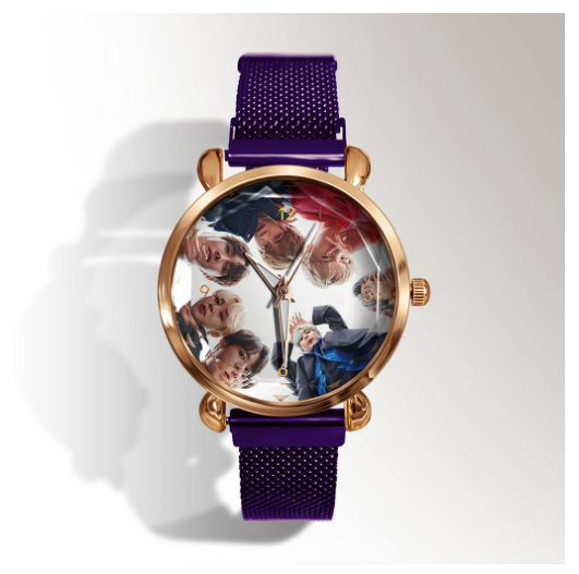 New BTS bulletproof youth group around fashion Korean students girls watch Korean cartoon WATCH QUARTZ WATCH F8