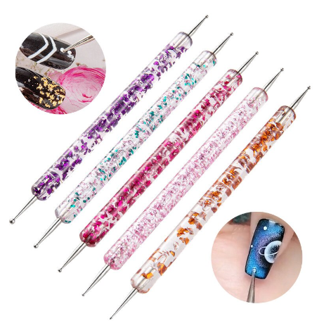 Nail Spiral Point Drill Pen Double-headed Spiral Rod Decoration Point Flower Manicure Tool