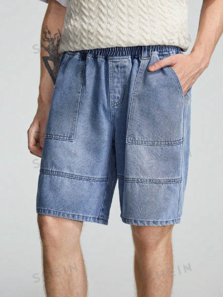 ROMWE Street Life Guys Slant Pocket Denim Shorts