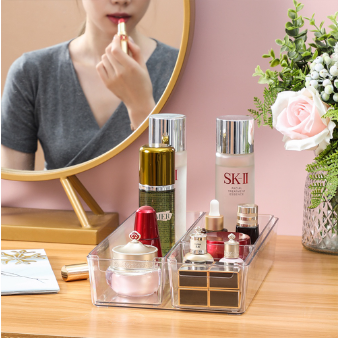 Locaupin Multipurpose Tabletop Cosmetic Organizer Kitchen Pantry Storage Basket Stationery Display