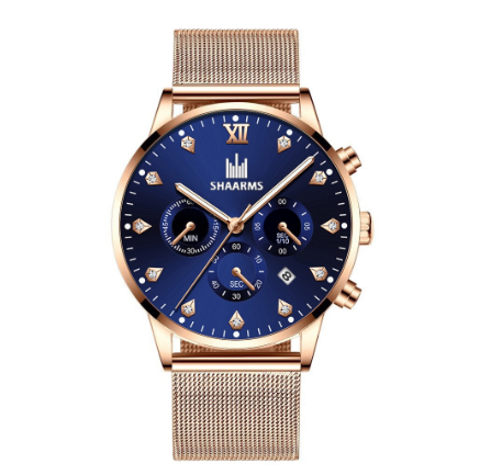 Fashion Men Stainless Steel Quartz Watches with Calendar M4