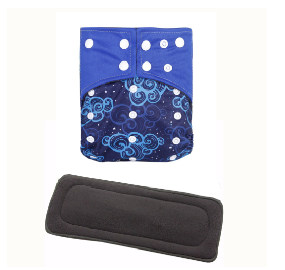 Cloth Diaper 1 Set With Bamboo Charcoal Inserts In Stocks D4