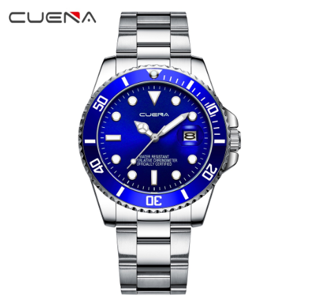 CUENA Men's Watch Original Brand Luminous Fashion Business Stainless Steel Waterproof 6004 002