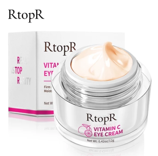 RtopR Vitamin C Eye Cream Hyaluronic Acid Moisturizer Whitening Anti-Wrinkle Anti Aging Puffiness Remover Dark Circle Lifting