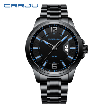CRRJU Men's Watch Fashion Original Brand Sports Stainless Steel Quartz Waterproof 2191 X M4