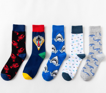 Funny Women Men Cotton Socks Shark Whale Baboon Cute Cotton Socks Fashion Unisex Sock
