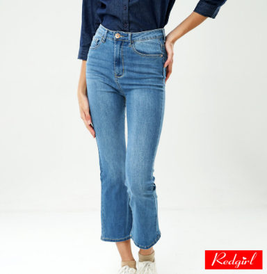 Red Girl Denim Long Pants Highwaist Flared Ladies RLB01-0021