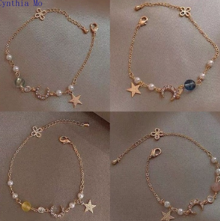 Korean Bracelet Gelang Hot Sale Crystal Flower Bracelet Star Bracelet Women's Birthday Gift CM