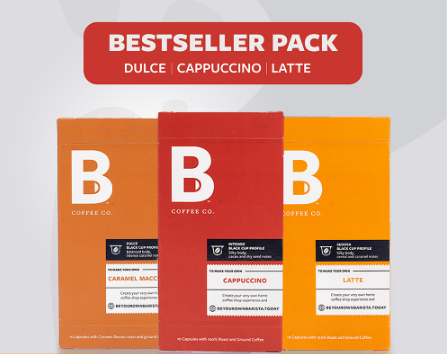 B Coffee Co. Bestseller Bundle Pack 2 - 3 Assorted Nespresso Compatible Coffee Capsules 10 Pods/Pack