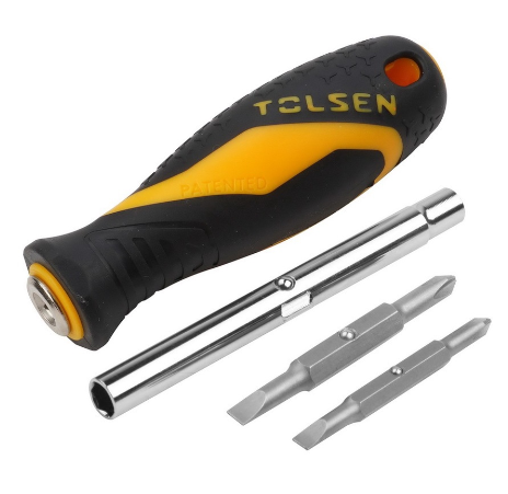 Tolsen 6 in 1 Interchangable Screwdriver Set (Philip & Flat) 20043 TPR Handle