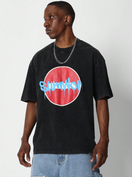SUMWON Tee With Stop Sign Graphic Print
