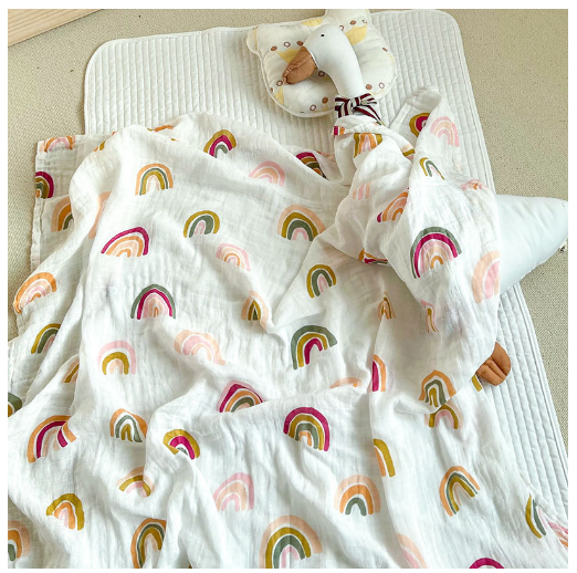 Cotton Baby Swaddle Blanket Play Mat Stroller Nursing Cover B1