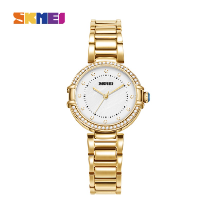 SKMEI Fashion Quartz Watch Elegant Waterproof For Women 7015  GOLD