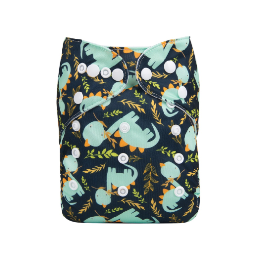 Alva Baby Cloth Diapers 1Set With Bamboo Charcoal Insert Printed Washable Diapers Cloth Diaper Pocket Nappy D9
