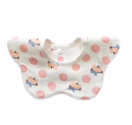 Some Baby Bib Round Petal Printed Cotton Saliva Towel 360 Degree Rotation Burp Cloth ST14