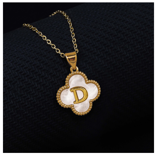 Laj  18k Gold Stainless Steel Initial Necklace SLP LETTER09 with LX885D D