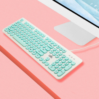 Zeus K-100 ( SteamPunk ) Retro Round Keycaps 104 Keys Keyboard For Gaming And Office