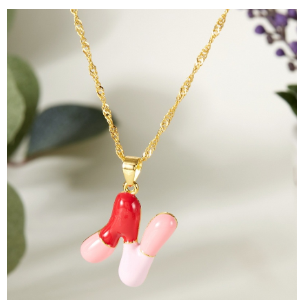 Dropping Oil 26 English Letter Pendant Necklace Fashion Colorful Letter Necklace Men's and Women's Jewelry