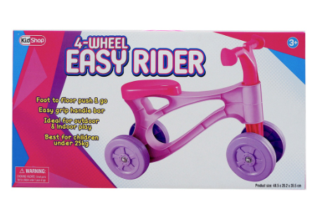Kidshop 4-Wheel Easy Rider Pink Balance Bike