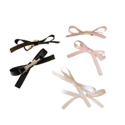 Lovito Women Bow Hair Clips L60AD080 (White/Pink/Black)