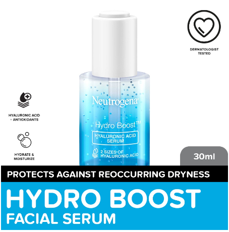 Neutrogena Hydro Boost Hyaluronic Acid Serum 30ml - Face Serum w/ HA + Vit B5, for All Skin Types