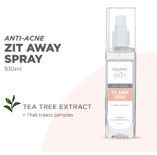 Organic Skin Japan AntiAcne Zit Away Spray Face Mist with Tea Tree Anti Maskne Antibacterial 100ML