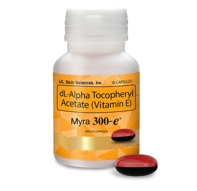 MYRA 300-E dL- Alpha Tocopheryl Acetate Vitamin E 30 Capsules
