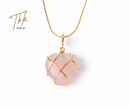 TBK 18K Gold Barbie Heart Pendant Necklace for Women Girl Accessories Hypoallergenic 950N