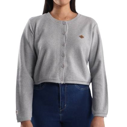 Petrol Ladies Basic Jacket for Women Long Sleeve Relaxed Fitting 138582-U (Light Heather Gray)