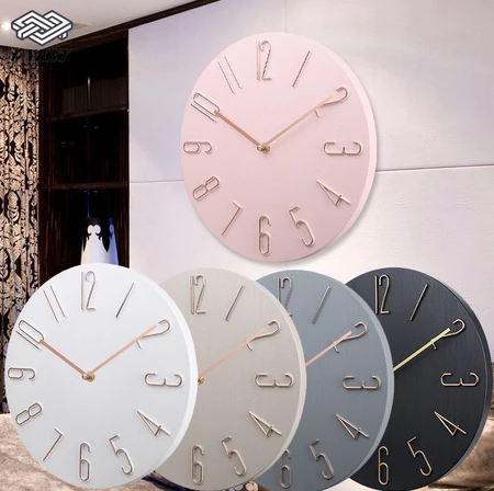 Wall clock Sleek Silent Living room modern mute quartz clock 12inches(30cm)