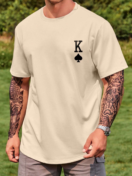 Manfinity Homme Men Plus Playing Card Print Tee
