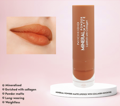 NICHIDO Mineral Powder Matte Lipstick With Collagen Booster - Georgia